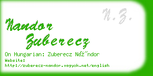 nandor zuberecz business card